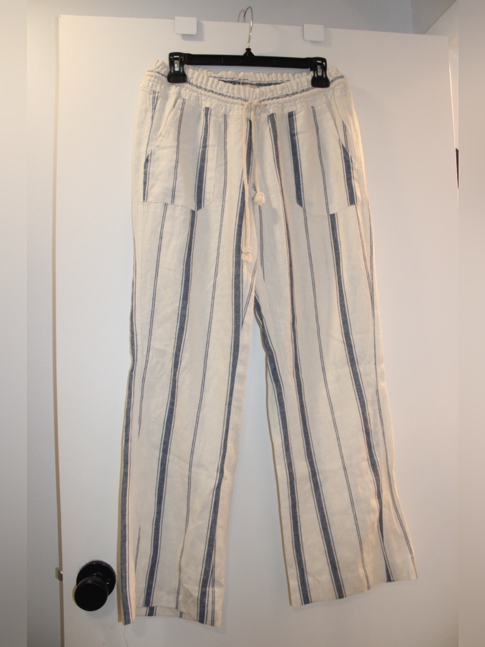 Roxy Oceanside Striped Linen Blend Beach Pants - Size Small